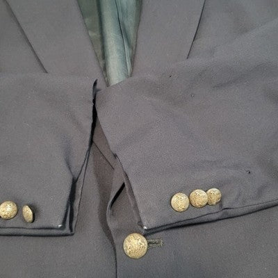 Jos A Bank Navy 100% Wool 2 Button Single Vented Notch Blazer Sport Coat 42R
