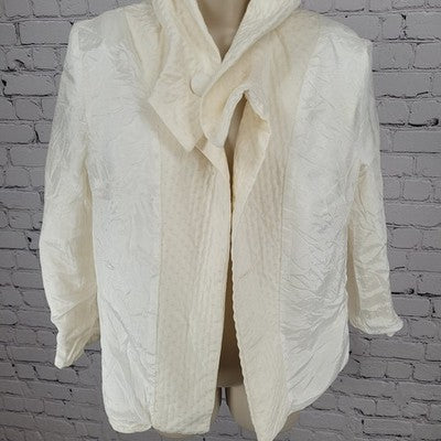 Citrine Collection Ivory Glitter Buttoned Lined Jacket Canada Made Size 10