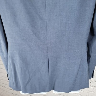 Express Blue Skinny Fit Innovator 2 Button Notch Vented Blazer Sport Coat 38