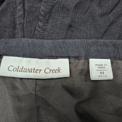 Coldwater Creek Brown Paisley Embroidered Lined Midi Skirt Medium M (10-12)