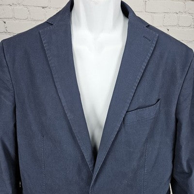 Jos A Bank Navy Tailored Fit Relaxed Tailoring 2 Button Blazer Sport Coat 44R
