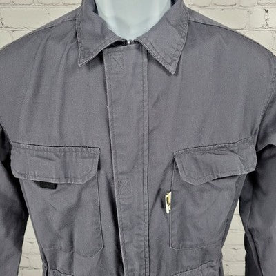VTG Highparm Grey Long Sleeve Zip Utility Workwear Coveralls Medium M