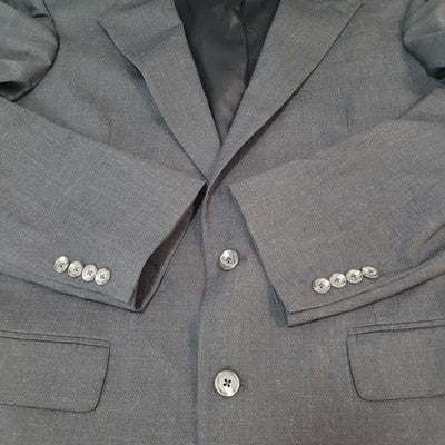 VTG Perlis Grey 100% Wool 2 Button Notch Blazer Sport Coat USA Made Size 42