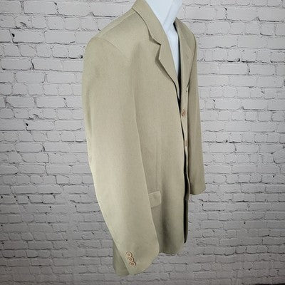 Midtown Man Casual Seperates Beige 4 Button Suit Jacket Sport Coat Size 42L