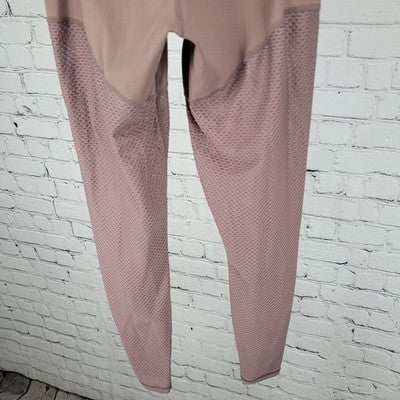 Body Language Purple Stretch Ruched Mesh Yoga Pants Leggings Size XS (22x26)