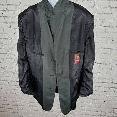Wall Street Collection Grey 3 Button Notch Blazer Sport Coat USA Made Size 44R