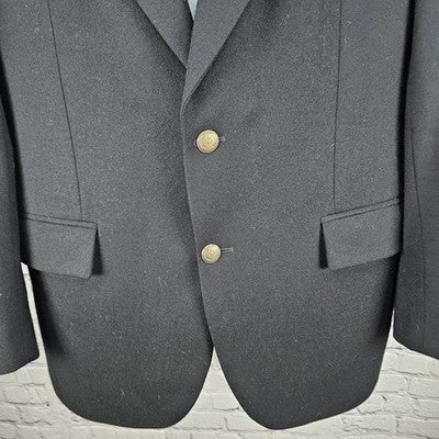 Jos A Bank Black Cashmere Wool Lanerossi Italian Corporate Collection Blazer 39R