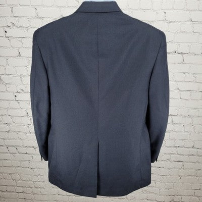 Barrister Navy 2 Button Single Vented Notch Blazer Sport Coat USA Made Size 38