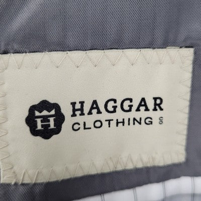 Haggar Black Tailored Fit 2 Button Double Vent Notch Blazer Sport Coat Size 48R