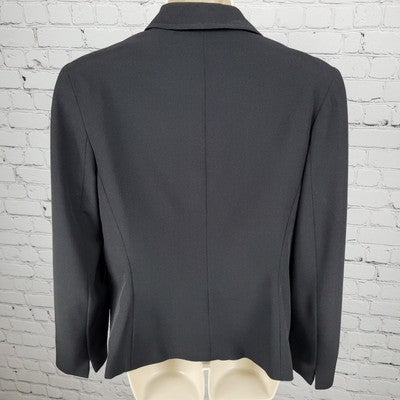 VTG Signature Larry Levine Black 3 Button Blazer Peak Formal Suit Jacket USA 10