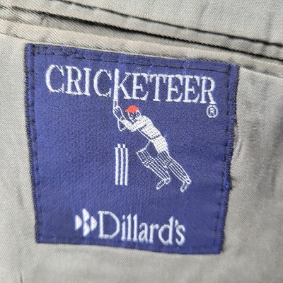 VTG Cricketeer Grey Windowpane 2 Button Vented Notch Blazer Sport Coat USA 48