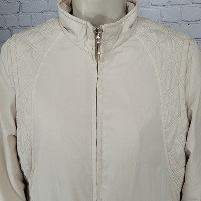 Lyle & Scott Beige Duck Down Insulated Quilted Full Zip Jacket Small S