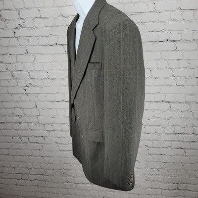 Haggar Grey Gentleman's Fit 2 Button Vented Notch Blazer Sport Coat USA Size 42L