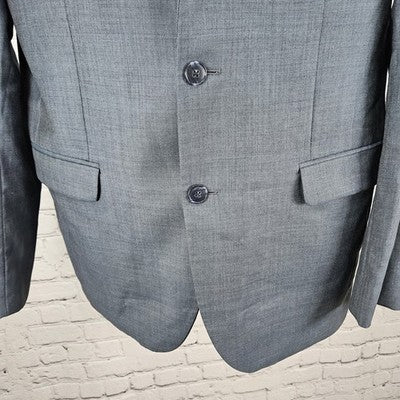 Jos A Bank Grey Blue Wool Traveler Slim Fit 2 Button Notch Blazer Sport Coat 42L