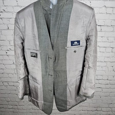 Stafford Grey 100% Wool 3 Button Ventless Notch Blazer Suit Sport Coat 42L