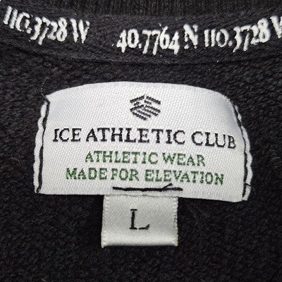 Ice Athletic Club Black 100% Cotton Crewneck Logo Pullover Sweatshirt Large L