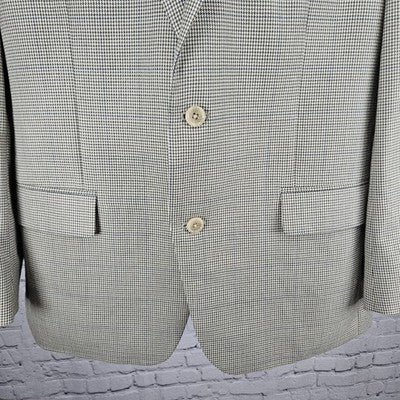 Michael Kors Beige Houndstooth 2 Button Vented Notch Blazer Sport Coat 42R