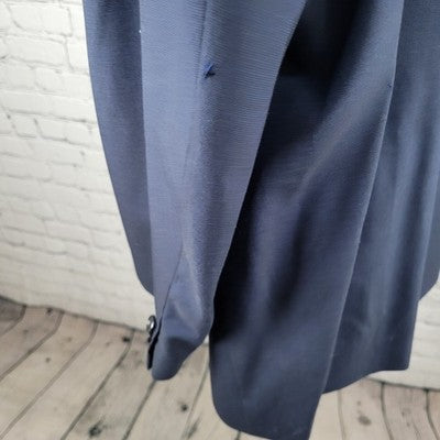 Joseph Abboud Navy 100% Wool Marzotto Super 100's Blazer Sport Coat US 50R *hole