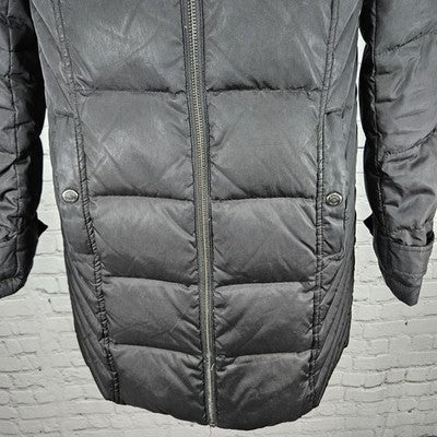 Kenneth Cole Black Down Feathers Insulated Zip Puffer Jacket Coat Parka Small S