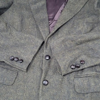 Austin Leeds Green Tweed 2 Button Single Vented Notch Blazer Sport Coat 40S