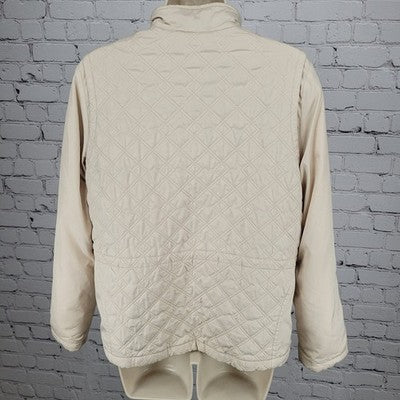 Lyle & Scott Beige Duck Down Insulated Quilted Full Zip Jacket Small S