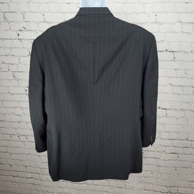 Hart Schaffner Marx Black 100% Wool Softly Tailored Blazer Sport Coat USA 44R
