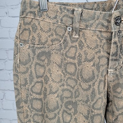 CARMAR Snakeprint Low Rise Skinny Stretch Jeans USA Made Size 27 (30x28.5)