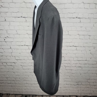 VTG Perry Ellis Portfolio Grey 2 Button Blazer Sport Coat USA Made Size 44L