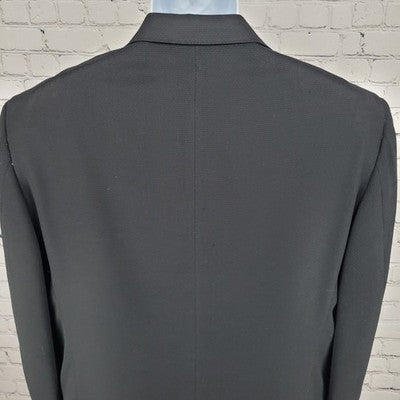 The Texas Clothier Black 1 Button Ventless Notch Blazer Sport Coat USA 42