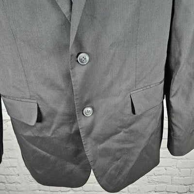 Haggar Black Slim Fit Travel Performance 2 Button Vented Blazer Sport Coat 42R