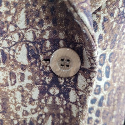 Peace Of Cloth Brown Animal Print 1 Button Stretch Blazer Jacket USA Made Size 8