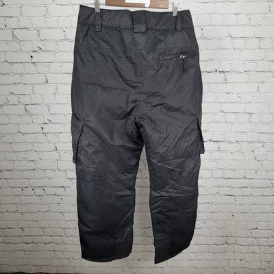 Wulful Black Adjustable Waist Cargo Snow Ski Straight Pants Size Large (33x32)