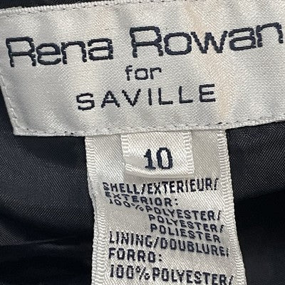 Rena Rowan Saville Black Sleeveless Square Neck Zipped Lined Shift Dress Size 10