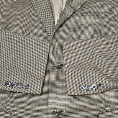Izod Brown Houndstooth 2 Button Double Vented Notch Blazer Sport Coat 42R