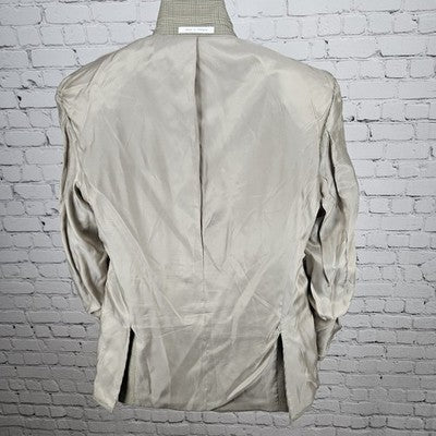 Michael Kors Beige Houndstooth 2 Button Vented Notch Blazer Sport Coat 42R