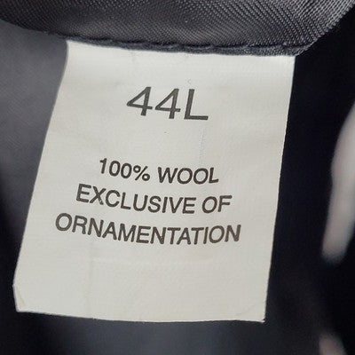 Jos A Bank Black 100% Wool Pinstriped 2 Button Notch Blazer Sport Coat 44L