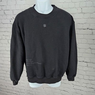 Ice Athletic Club Black 100% Cotton Crewneck Logo Pullover Sweatshirt Large L