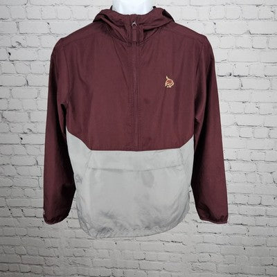 Texas State University Bobcats Maroon Logo 1/2 Zip Windbreaker Jacket Small S