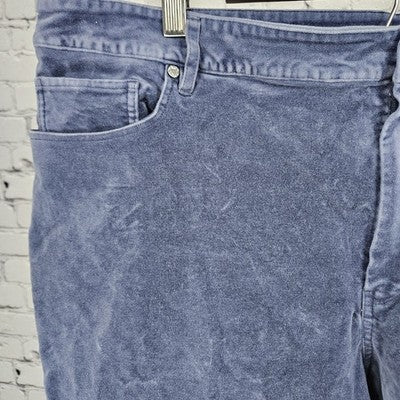 Soft Surroundings Blue Velveteen Stretch Straight Leg Ankle Pants 20W (40x26.5)