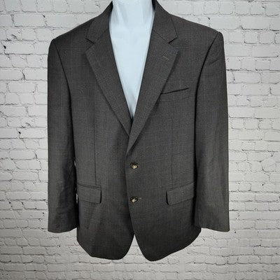 Jos A Bank Brown Wool 2 Button Single Vented Notch Blazer Sport Coat 42R *hole