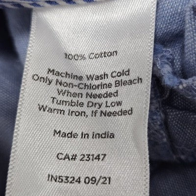 Talbots Blue Relaxed Chambray 100% Cotton Mid Rise Tapered Pants 4P (31x26)