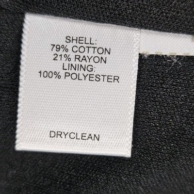 Loft Gray Cotton Blend Knit Open Shawl Collar Lined Blazer Jacket Small S