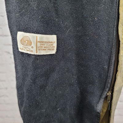 Jones New York Green Sheen Wool Lined Double Breasted Peacoat Trench Coat 8P