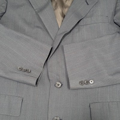 VTG Kuppenheimer Grey Pinstriped 2 Button Blazer Sport Coat USA Made Size 42