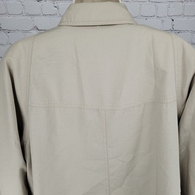 London Fog Beige Limited Edition Buttoned Removable Plaid Liner Trench Coat 10R
