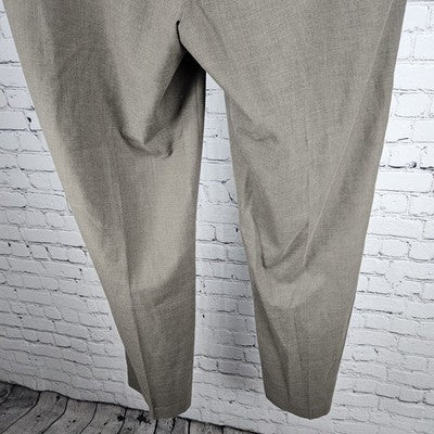 Michael Kors Brown Flat Front Straight Leg Stretch Dress Pants Trousers 36x32