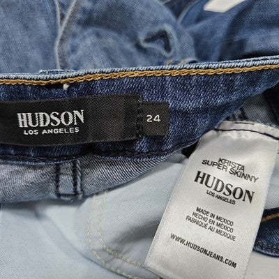Hudson Blue Denim Krista Super Skinny Low Rise Medium Wash Jeans 24 (24x29)