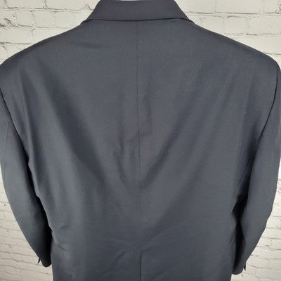 Hart Schaffner & Marx Nordstrom Gold Trumpeter Black 2 Button Blazer USA 46R