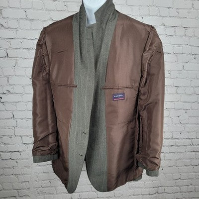 Haggar Grey Gentleman's Fit 2 Button Vented Notch Blazer Sport Coat USA Size 42L