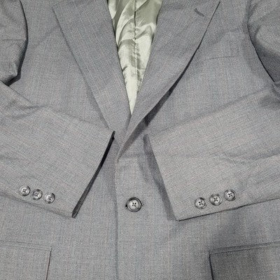 VTG Harmony Clothes Grey Pinstriped 2 Button Notch Blazer Sport Coat USA 41